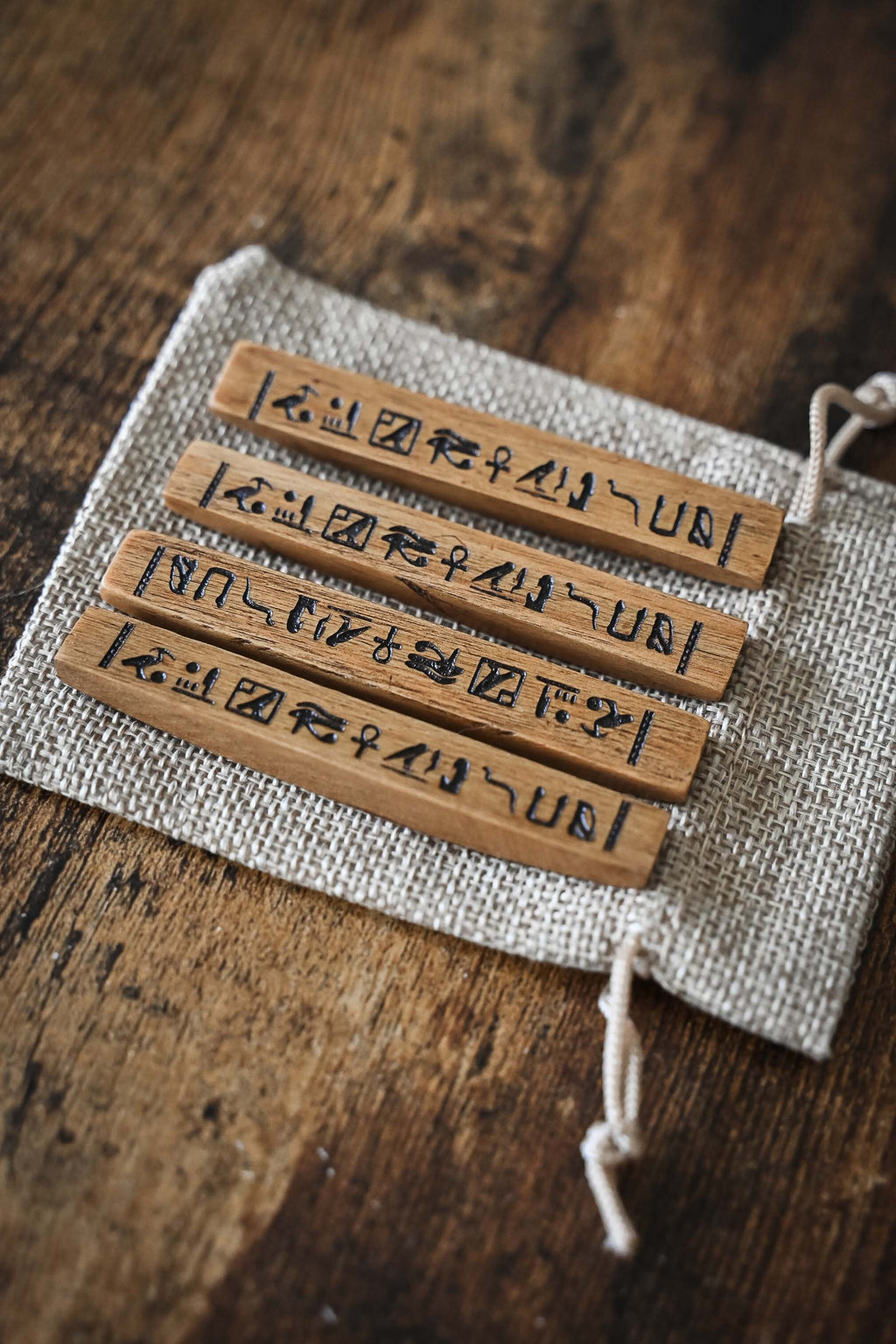 Medieval Stick Dice Set (4pcs): Egyptian Senet Game Replica