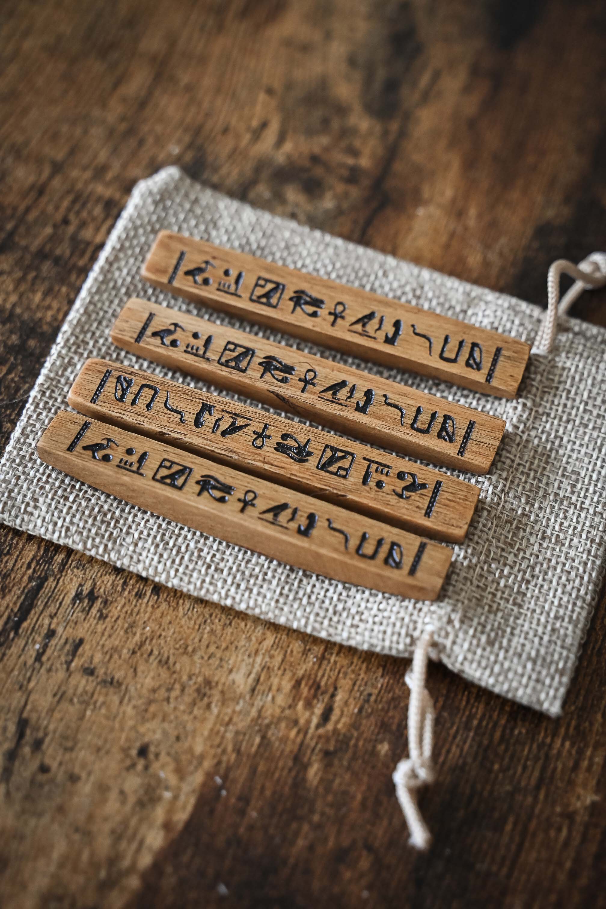 Medieval Stick Dice Set (4pcs): Egyptian Senet Game Replica