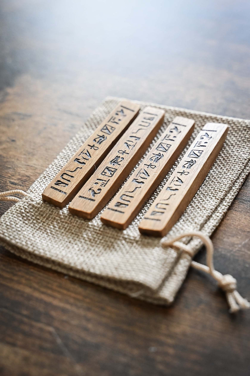 Medieval Stick Dice Set (4pcs): Egyptian Senet Game Replica