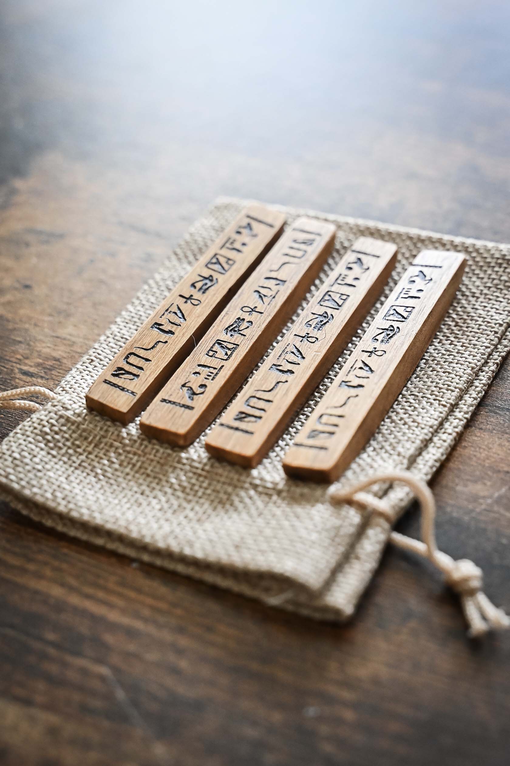 Medieval Stick Dice Set (4pcs): Egyptian Senet Game Replica