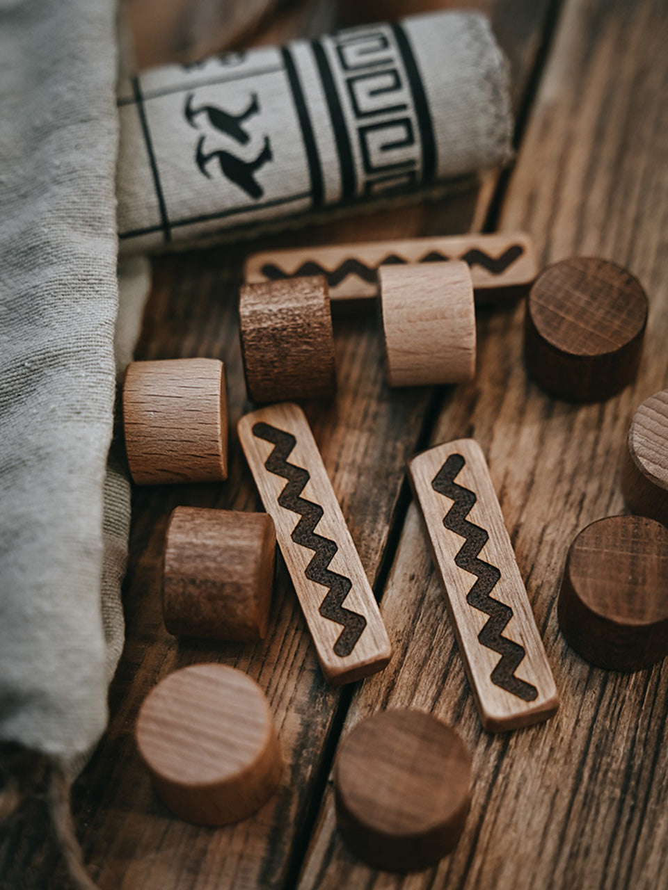 Senet Board Game: Egyptian Strategy Game with Wooden Pieces