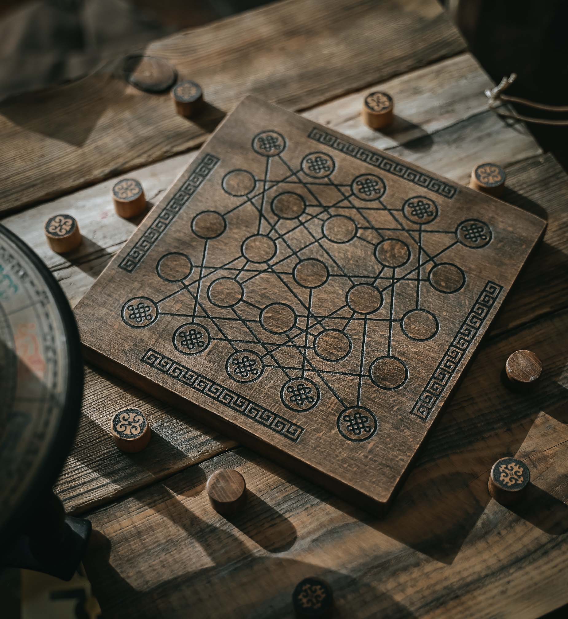 Handmade Beech Wood Jarmo Board Game: Two-Player Abstract Strategy