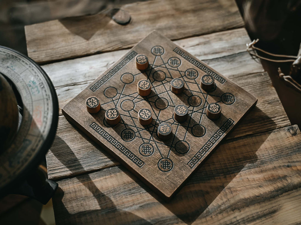 Handmade Beech Wood Jarmo Board Game: Two-Player Abstract Strategy