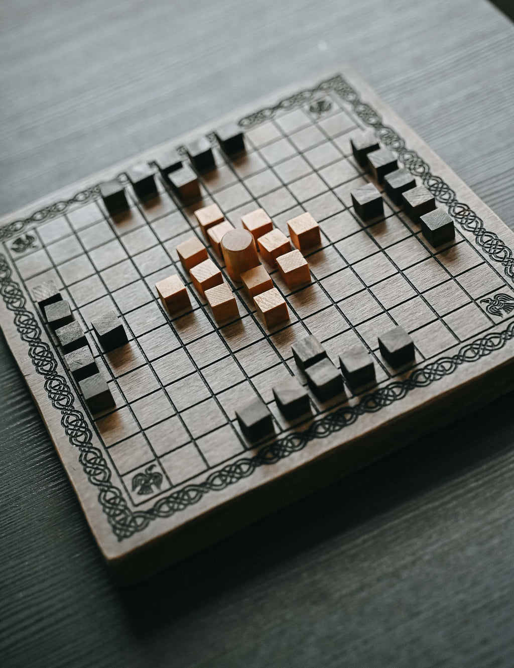 Handmade Hnefatafl Viking Board Game: Solid Beech Wood