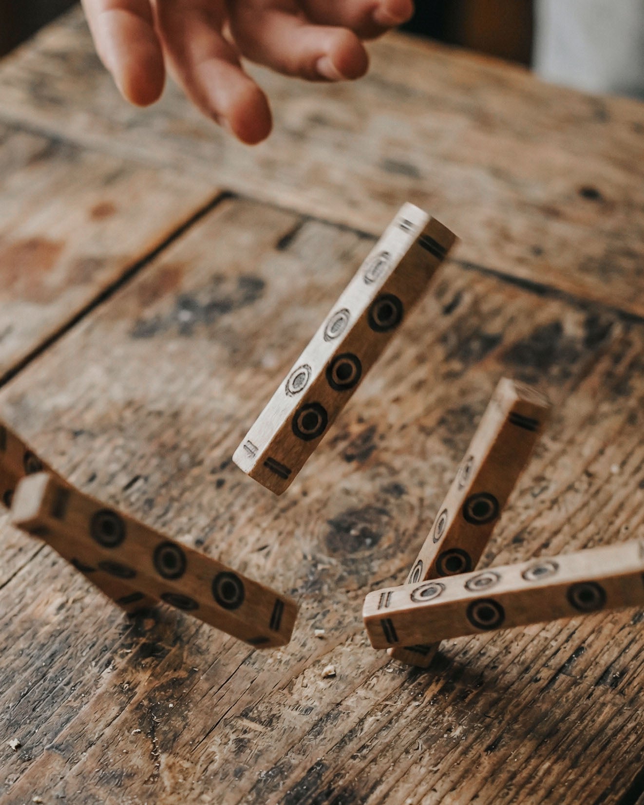 Historic Beechwood Stick Dice (4-Sided)