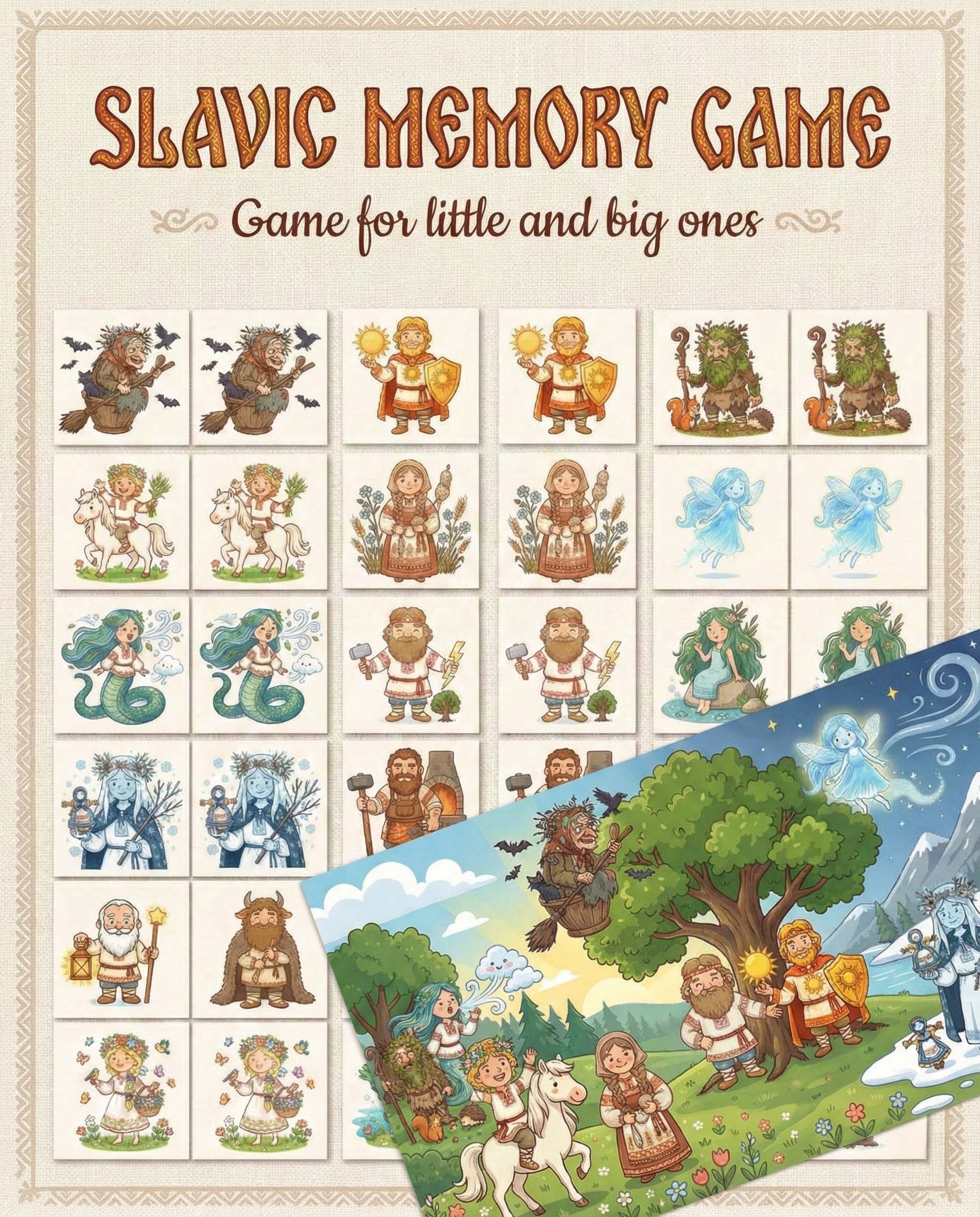 Slavic Legends: Printable Memory Game PDF