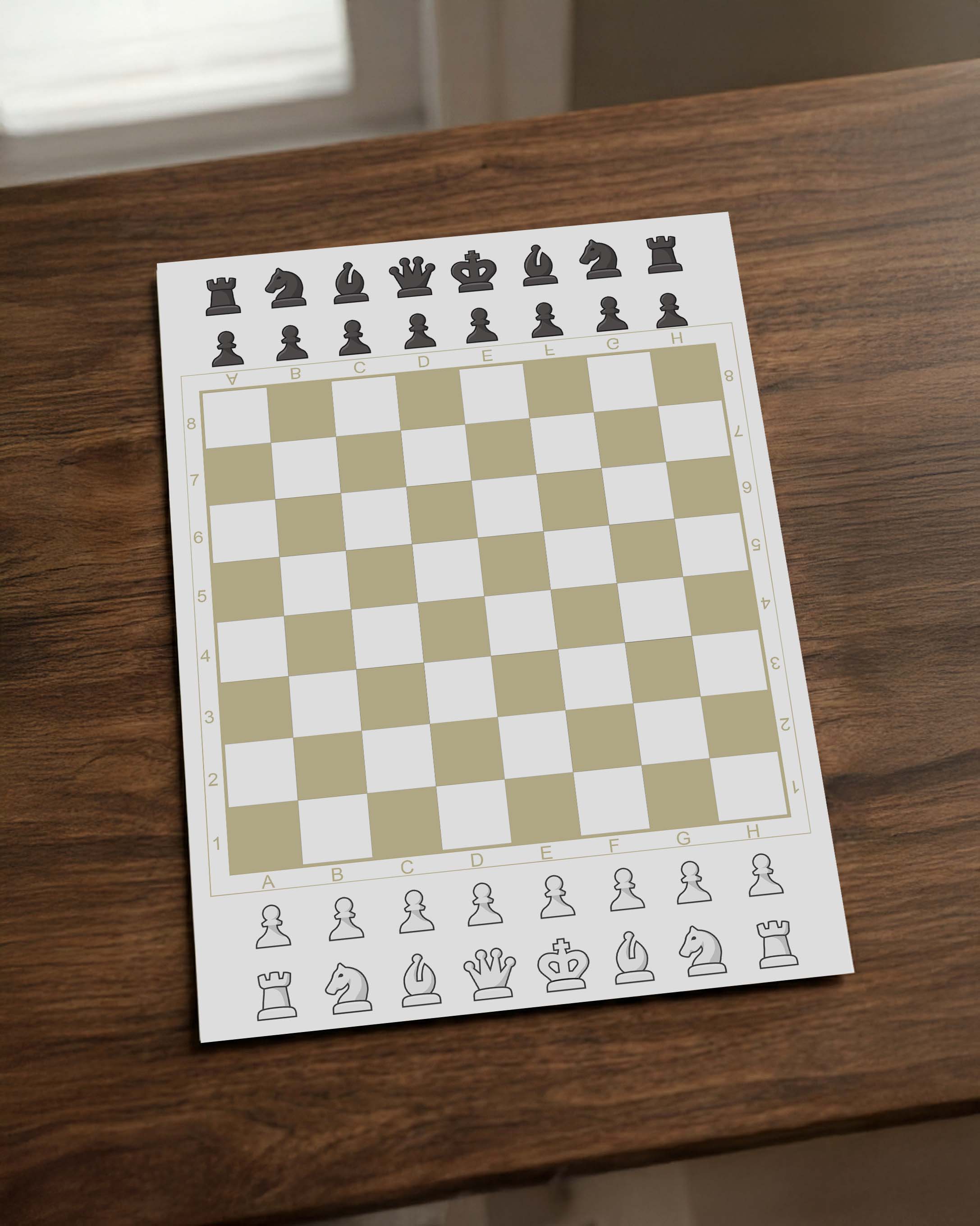 Printable DIY Paper Chess Set - Full A4 PDF (Instant Download)