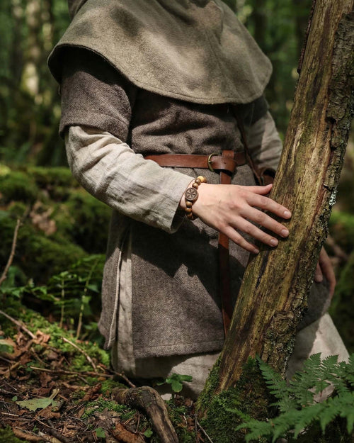 Hand-Carved "Perun's Star" Wooden Bracelet | Linden Wood Amulet